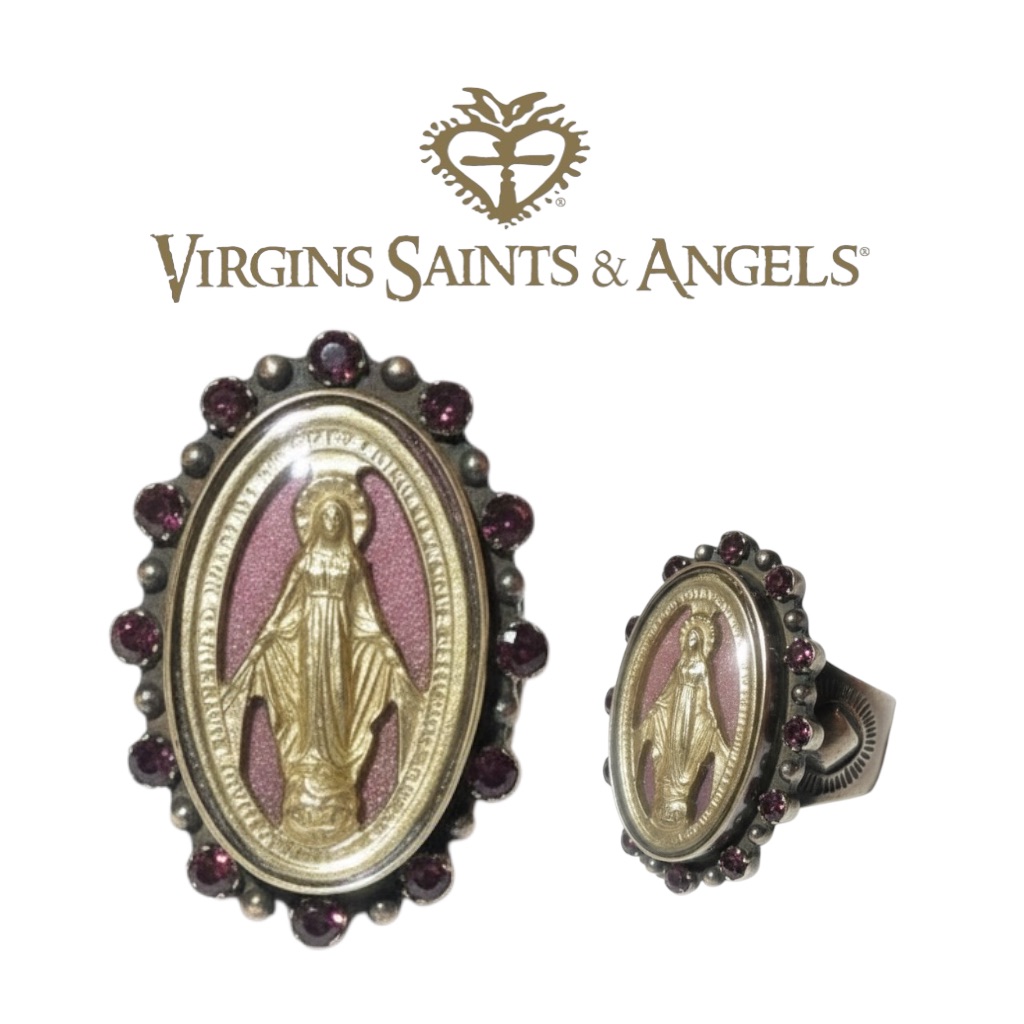 Virgins Saints Angels Gold And Red Brooch 160$
